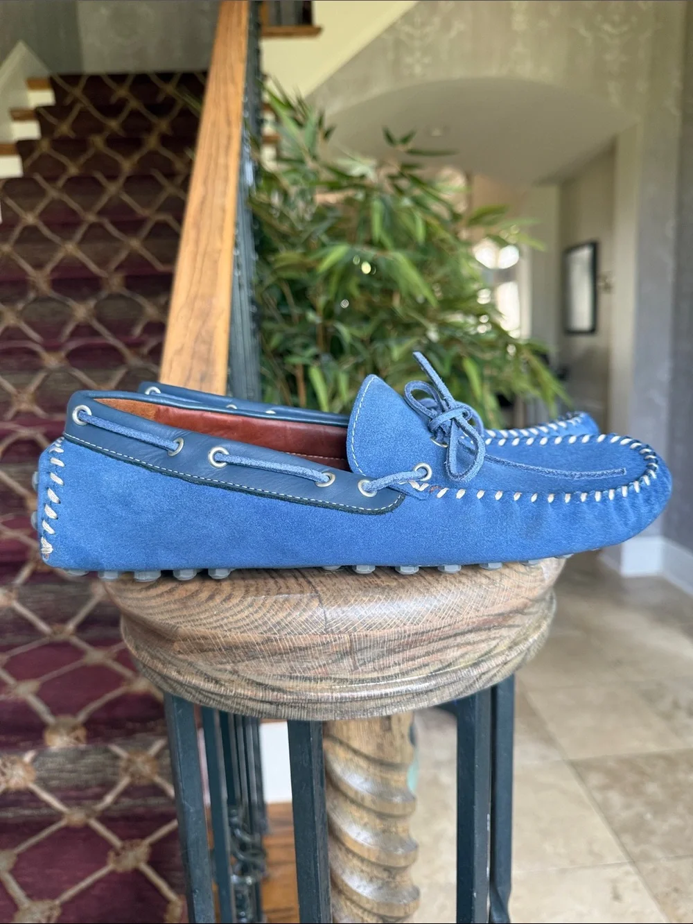 ZARA MAN men’s blue suede Driver loafers EURO 43 US size 10